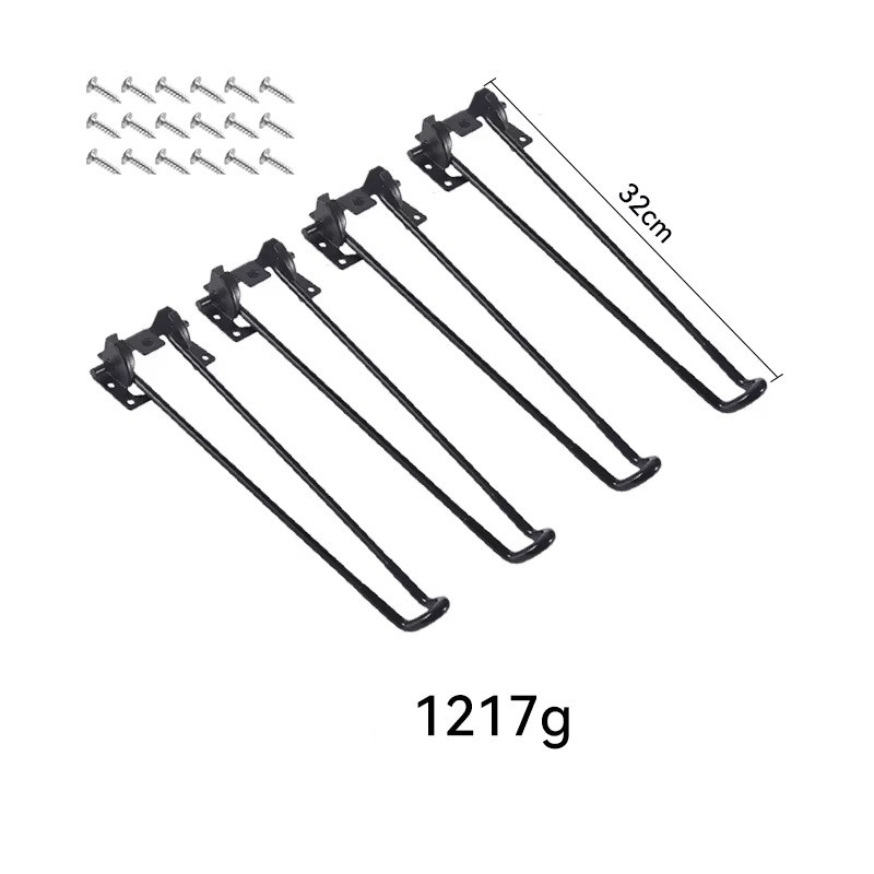 Pieds pliables de 32 cm (4 pièces) - Noir