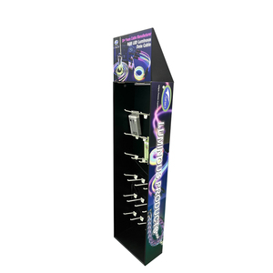 Custom Logo Cardboard <strong>Counter</strong> <strong>Display</strong> Rack Corrugated <strong>Paper</strong> PDQ <strong>With</strong> Hanging <strong>Hooks</strong> for Cell Phone USB Cables