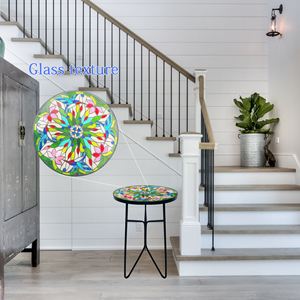 Bàn cà phê sắt ngoài trời với bảng điều khiển khảm Vòng cuối Bistro bên bàn điều khiển chân hiên hiên đồ nội thất - Product Image 3