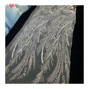 Trắng Floral Sequin Đính Cườm Ren Vải, Couture Ren Bridal Wedding Dress, Berta Bridal Dress Ren Vải - Product Image 4