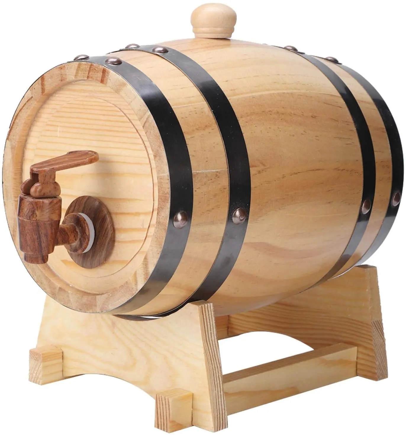 Botte di quercia legno di quercia vino rosso Brandy Whisky barile barile secchio contenitore con rubinetto conservazione domestica vinificazione uso della birra