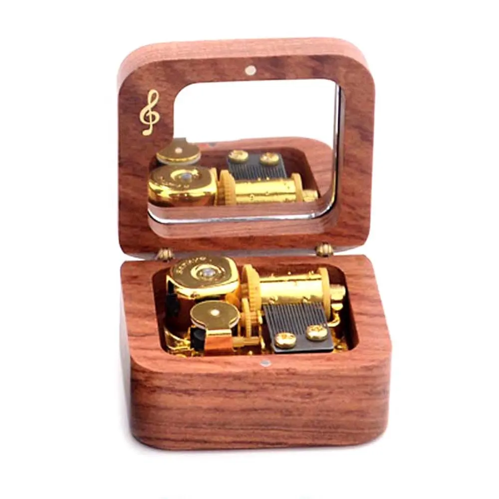 도매 주문 나무로 되는 음악 상자 DIY 새겨진 음표 작은 나무 상자 창조적인 선물