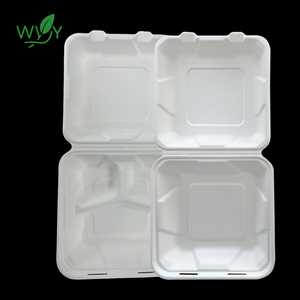 8-Inch 3-Compartment 100% biyobozunur şeker kamışı küspe tek kullanımlık tabaklar çevre dostu ve kamp ve partiler için microwacamping - Product Image 4