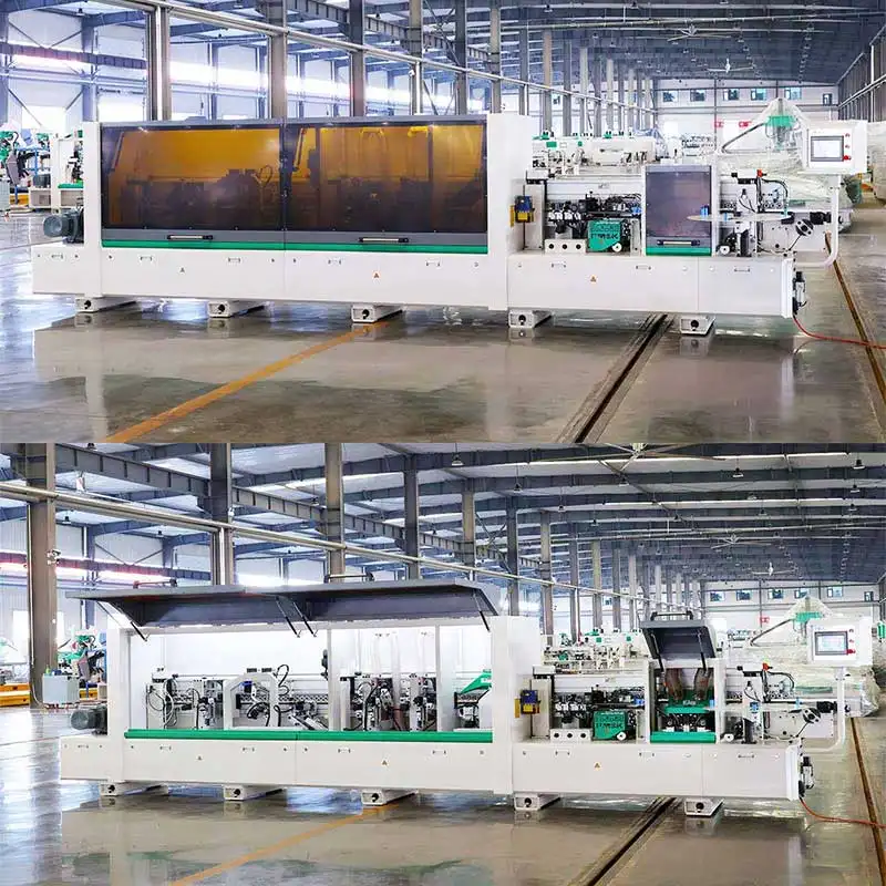 Máquina de bandas de borde automática Línea de producción de muebles Máquina de bandas de bordes para carpintería