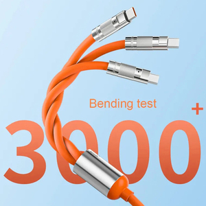 Tüm cihazlar için 120W üçlü USB hızlı şarj kablosu 3 1 USB veri şarj yüksek hızlı evrensel hızlı şarj - Product Image 3