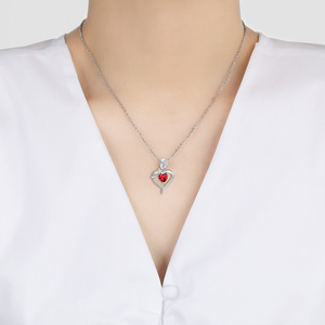 Yüksek kaliteli güzel takı kolye olmayan solma kalp zirkon kolye kadınlar için - Product Image 6