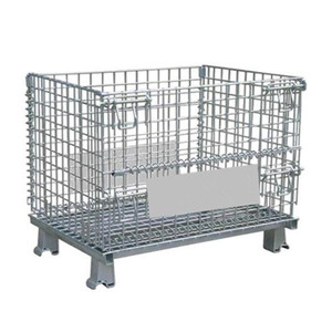 Caja de almacenamiento apilable pequeña plegable contenedor de jaula de alambre de malla metálica - Product Image 2