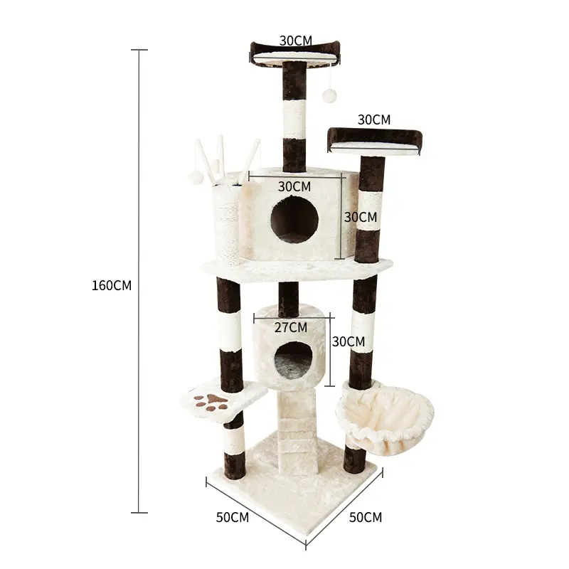 Sisal Post Tree Palm Cat Tree Cheap Wood Tower Multilevel Scratching Post for Cats for Condo and House Use