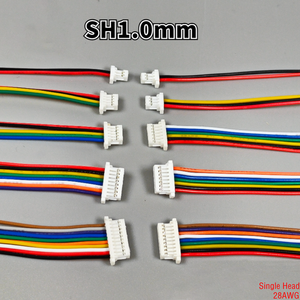 SH 1.0mm 2/3/4 8 Pin kablo konektörü JST SH1.0 Pitch 1.0mm tek dişi jak terminali fiş tel uzunluğu 10/15/20cm 28AWG - Product Image 3