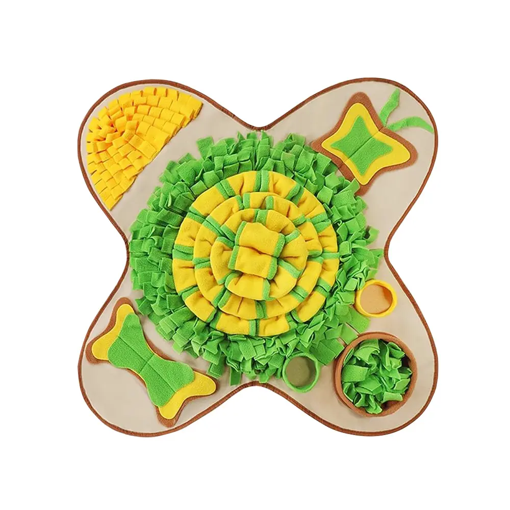 टिकाऊ धोने योग्य सूरजमुखी कुत्ता स्नफ़ल मैट स्नफ़ल फीडिंग पालतू पशु आपूर्ति के लिए प्रशिक्षण पहेली मैट