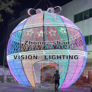 Новый тренд DMX RGB Полноцветный анимированный гигантский 3D шар декоративный свет со светодиодной гирляндой