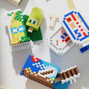 ミニ1:36漫画ブロックアクションフィギュアパズルおもちゃギフトセットABS素材DIYアセンブリモデルアイスクリームアニメミニ人形パックボックス - Product Image 4