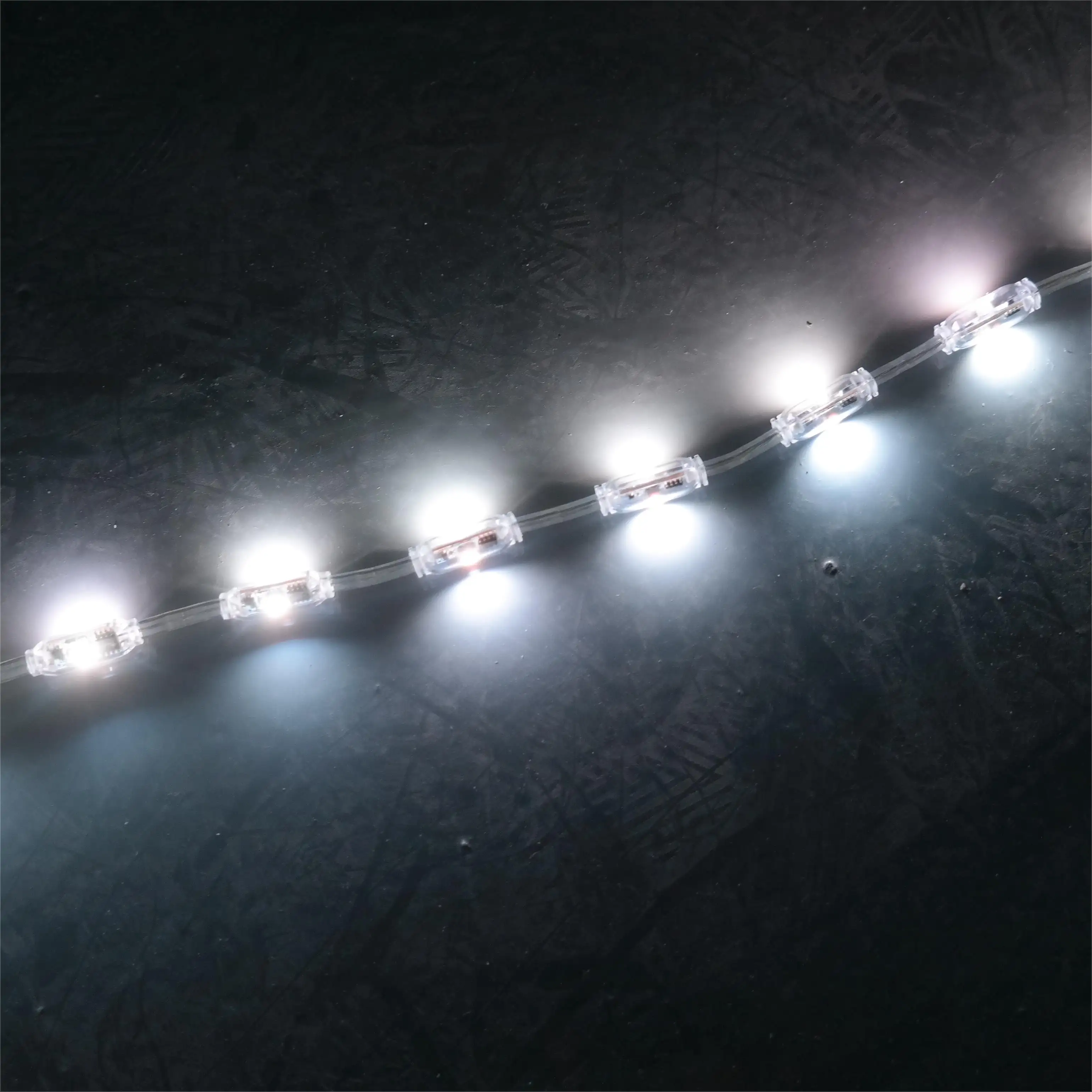 Luz LED 3D de alta calidad, cadena de píxeles LED, tira de LED blanca para exteriores, luces de cadena de hadas dc12v RGB