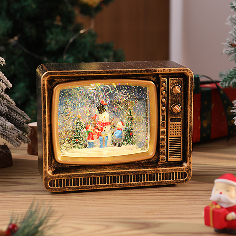 Bonhomme de neige tv peint or (18.5*15*7cm)