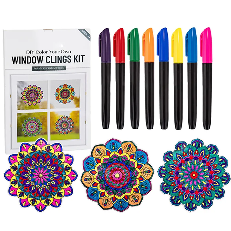 Il Kit artistico Mandala in vetro colorato include 10 suncatcher-Hobby perfetto per adulti e bambini