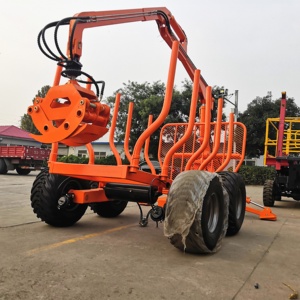 Forest <strong>Machinery</strong> <strong>Timber</strong> Loader Trailer Driven by Tractor