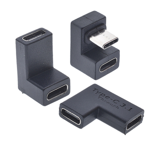 <strong>Type</strong>-<strong>C</strong> <strong>3.1</strong> to <strong>USB</strong> <strong>C</strong> Converter <strong>Adapter</strong> Female to Male Elbow Connector Fast Charging Sync Data Transmission for Mobile Phone - Product Image 1