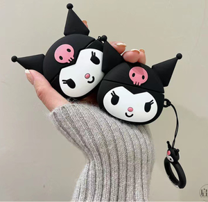3D Phim Hoạt Hình Kawaii Kuromi Lomazon Hot Tùy Chỉnh Vui Thực Phẩm Mềm Silicone Bảo Vệ Trường Hợp Bìa Cho Airpods 1 2 3 Cho Không Khí Vỏ Pro - Product Image 1