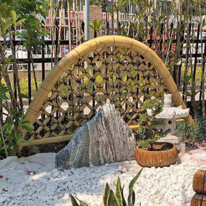 รั้วไม้ไผ่ปรับได้ตามต้องการรั้วตาข่ายคาร์บอนแบบโค้งสำหรับตกแต่งสวนสวน - Product Image 3