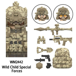 شخصيات القوات الخاصة بناء كتل لنا البحرية الأختام الألمانية KSK الشرطة سلاح التمويه بندقية التكتيكية على ظهره سترة الطوب اللعب - Product Image 3
