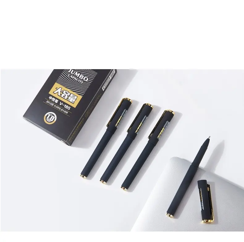 Veiao v-183 184 185 0.5mm 0.7mm 1.0mm black color with high quality Jumbo refill Stationery Pens For office and school Supply