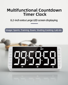 Klassen zimmer 7,8 ''Großes LED-Anzeige intervall Digitaler Timer Wiederauf ladbarer Countdown-Countup-Timer mit 5 Alarmen und 4 Lautstärke stufen