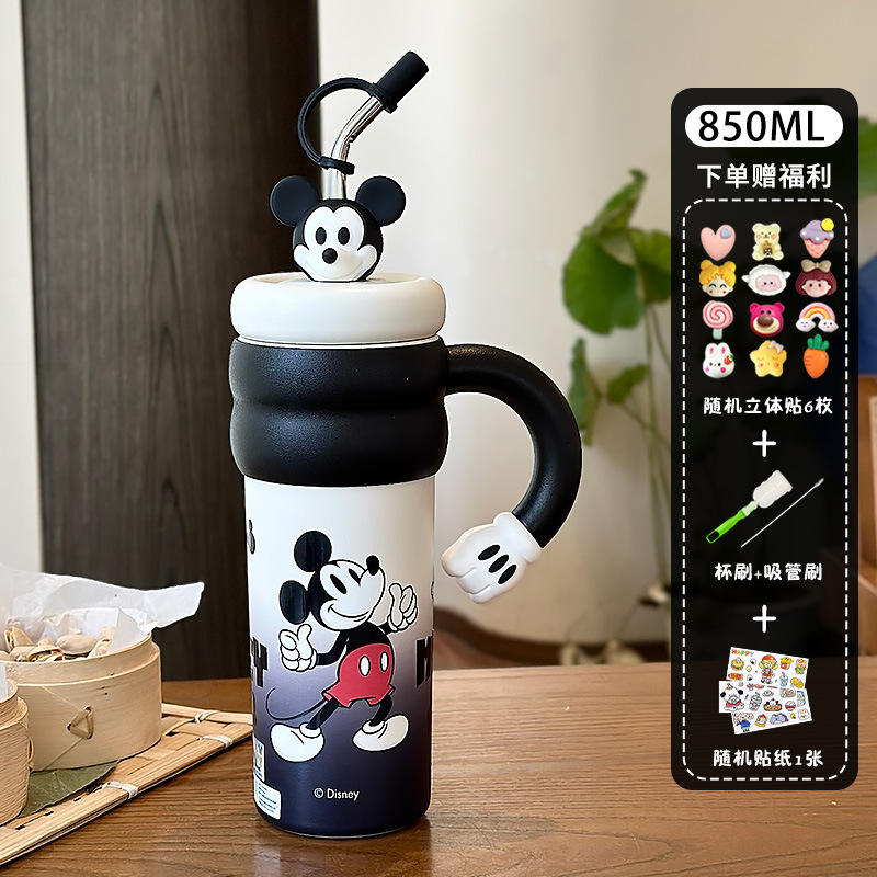 สติกเกอร์การ์ตูน Mickey Mouse สีดำ 3D พร้อมเครื่องมือทำความสะอาด