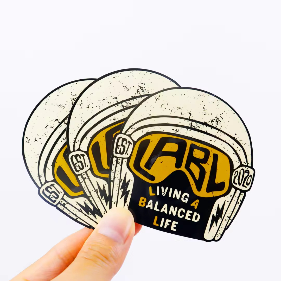 Custom die cut sticker example A