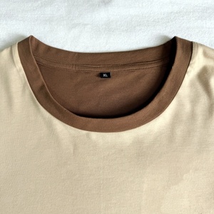 夏季230克厚重纯棉短袖男式t恤，圆领宽松纯色基层 - Product Image 3