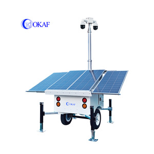 Telecamera per rimorchio di sicurezza Mobile telescopica a energia solare con sistema di sorveglianza esterna per esterni e torre di rilevamento della zona rossa - Product Image 2