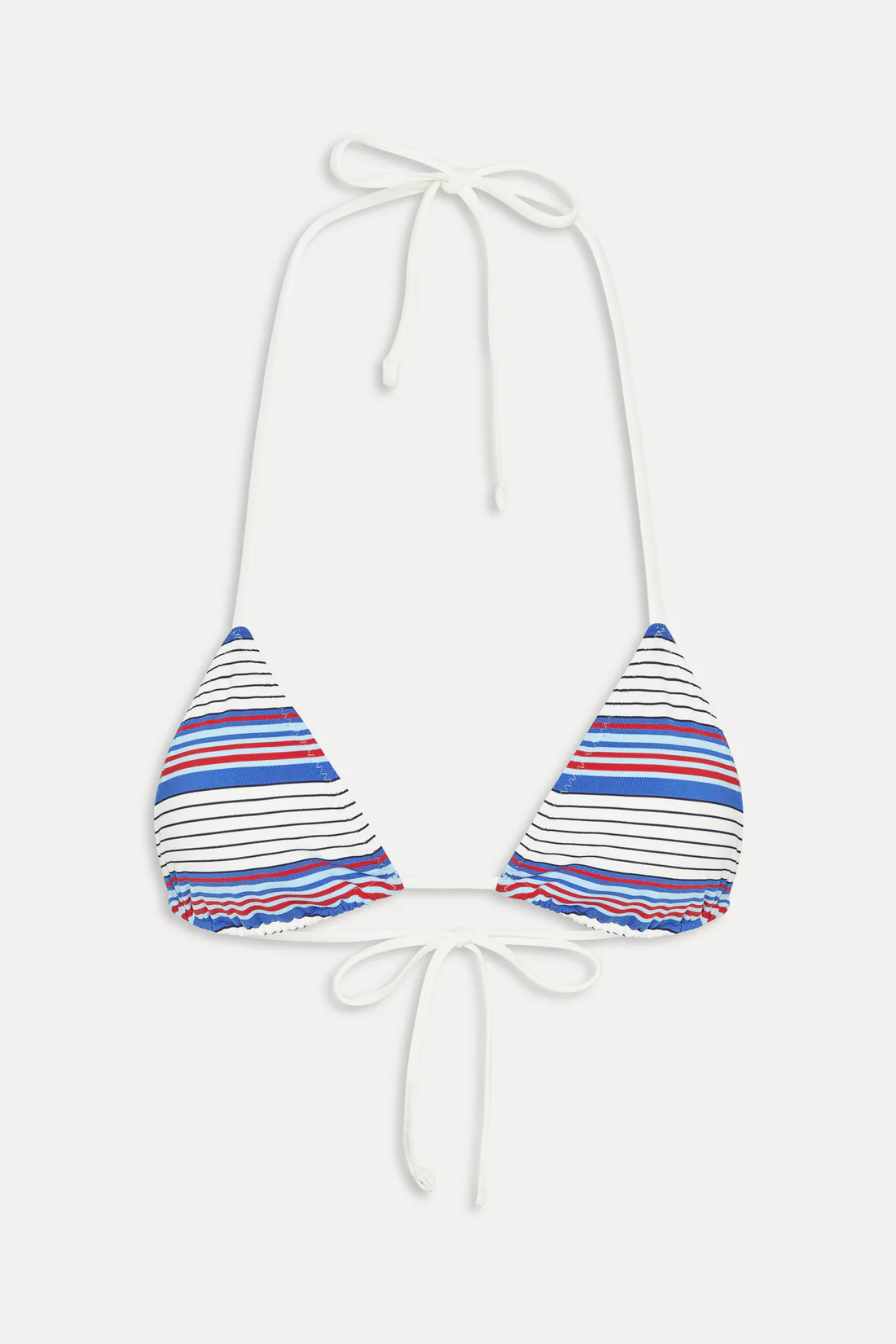 Top bikini a triangolo a righe