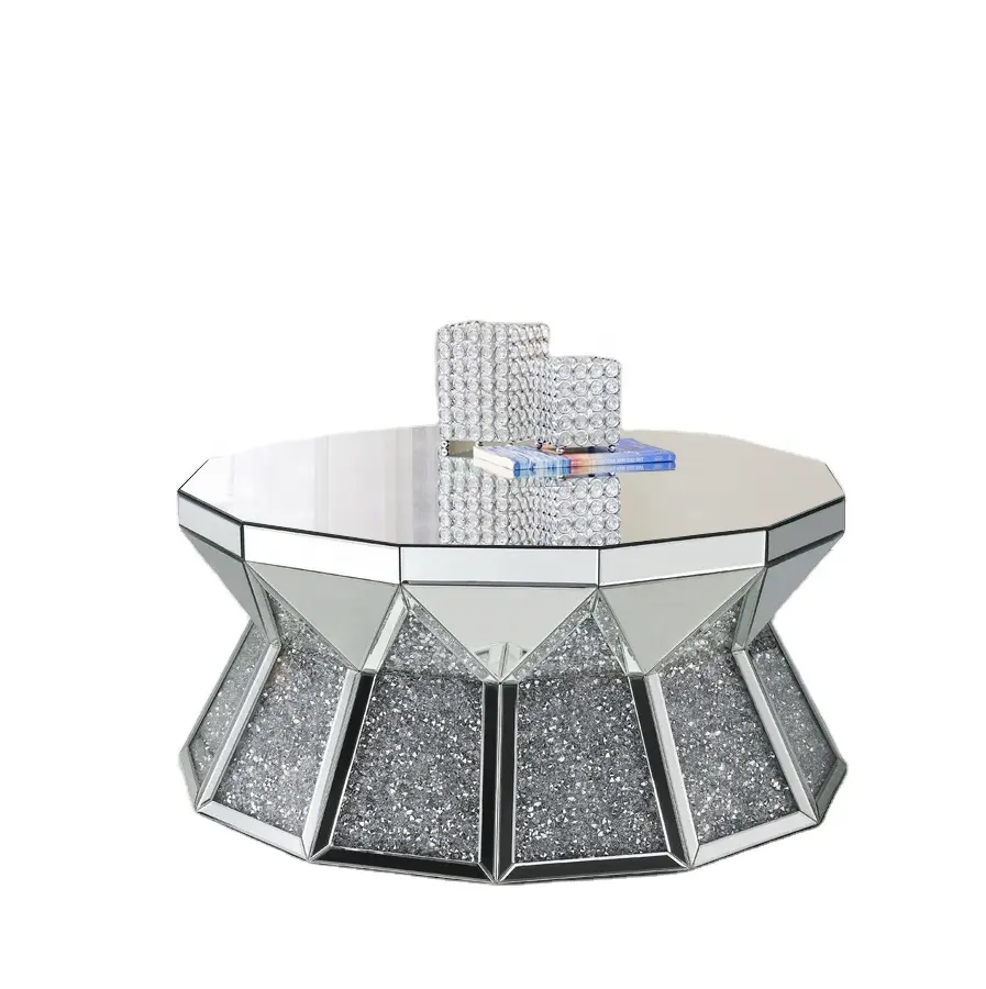 クラッシュダイヤモンドミラーコーヒーテーブル家具コンソールテーブルサイドテーブル家の装飾インテリアデザイン