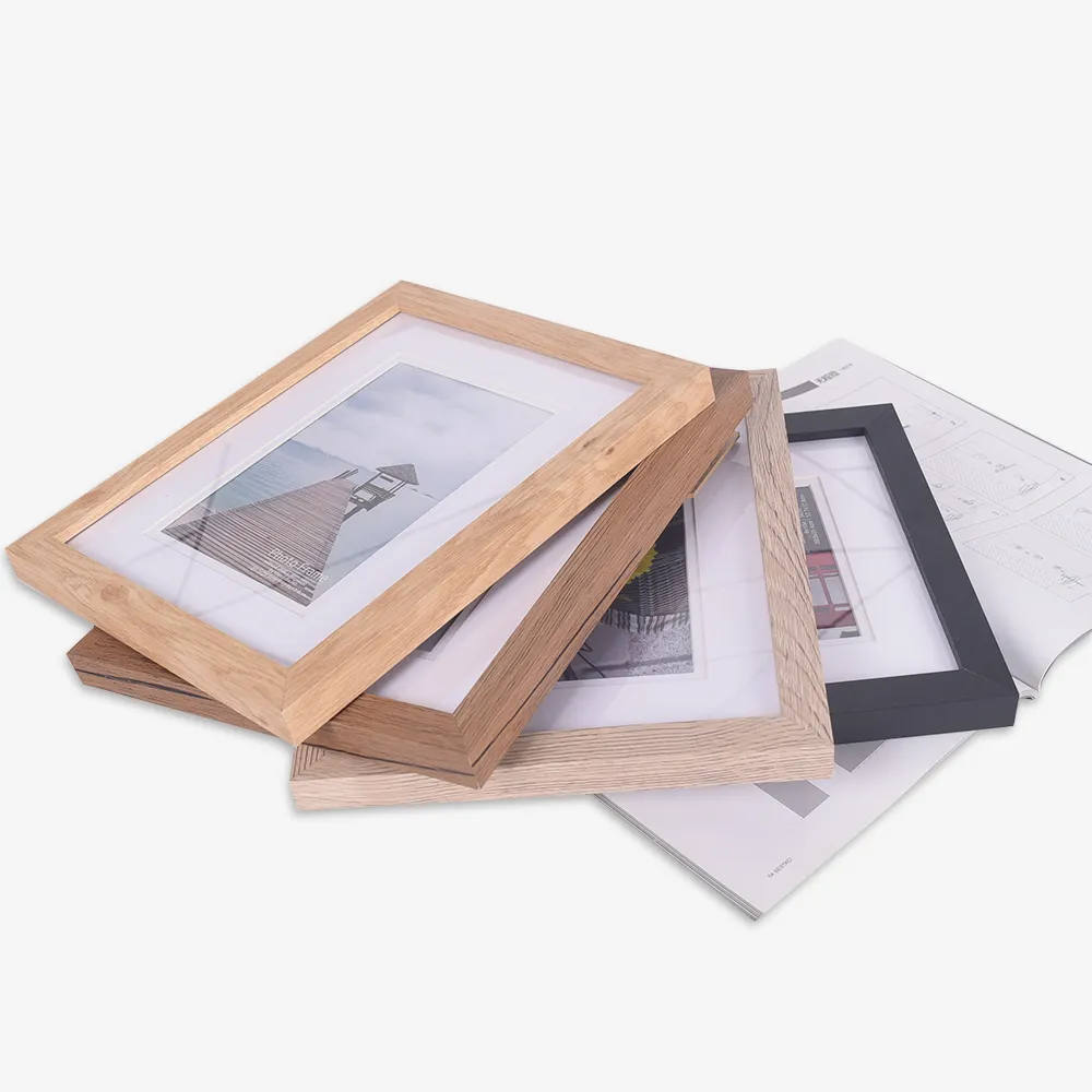 Moderno legno nero MDF Multi-cornice di visualizzazione per 5x7, 8x10, A4 immagini sulla parete o sul tavolo