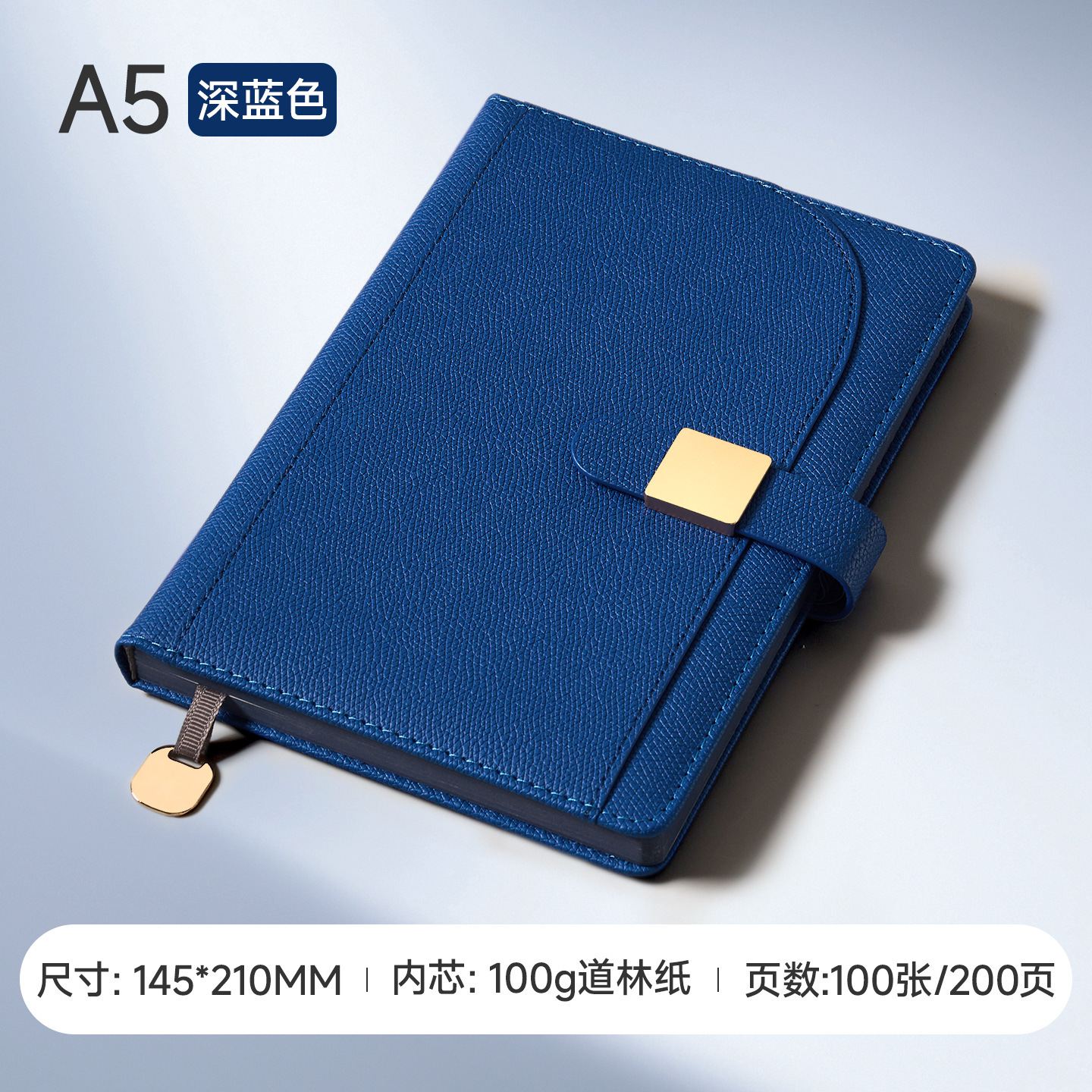 a5-bleu foncé-a5 poche demi-rond à boucle carrée