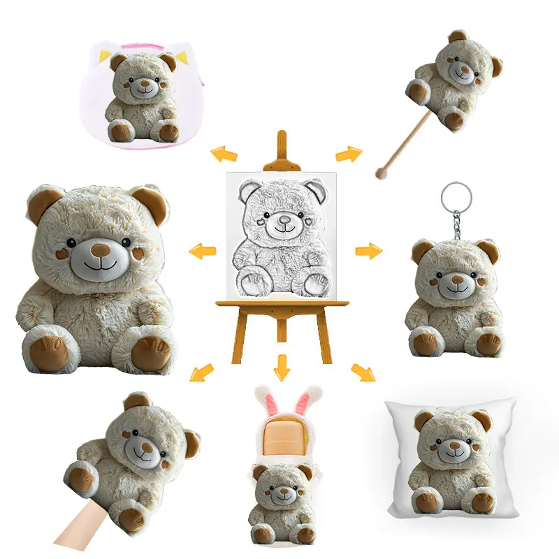 다른 색상 로고 봉제 곰 장난감 베개 키 체인 가방 테디 소프트 장난감 어린이를위한 선물