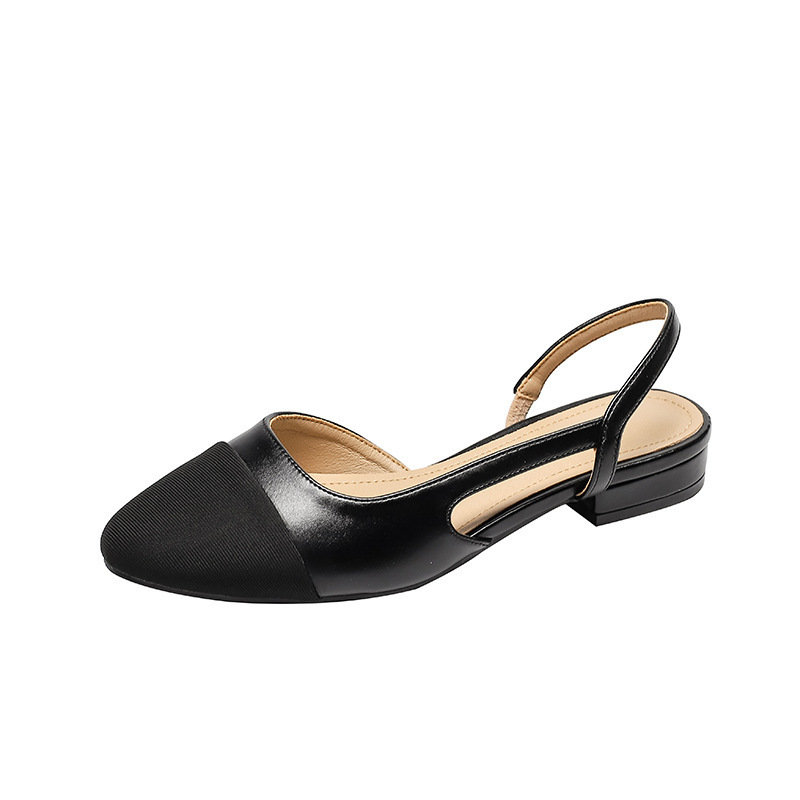 Sandales noires avec talon de 2 cm