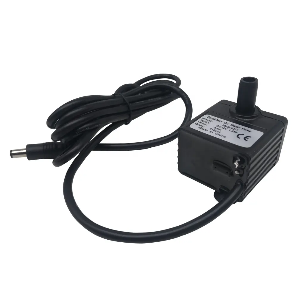 Micro dc 12v Intelligent submersible water pump with water shortage protection mini dc hydroponics pump 4-12V 0.5-3W 0.3-2M