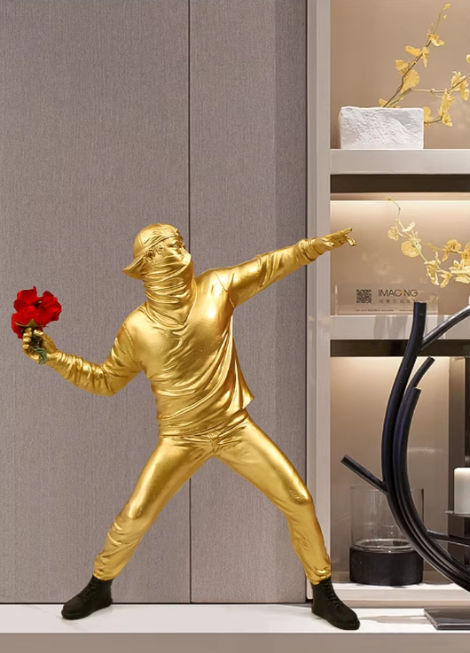 Lanciatore di fiori Banksy - Oro