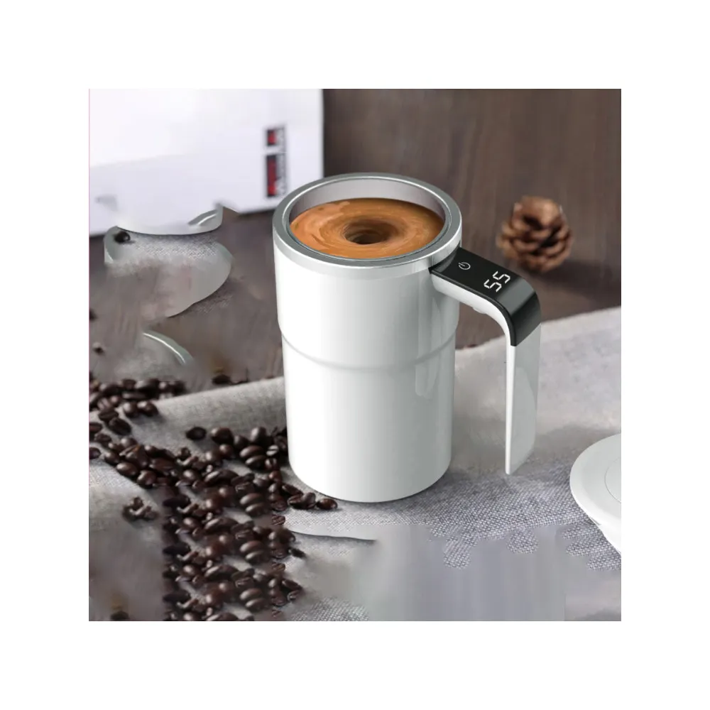 머그 지능형 온도 측정 자기 자동 교반 컵 전기 휴대용 커피 컵 밀크 쉐이크 컵