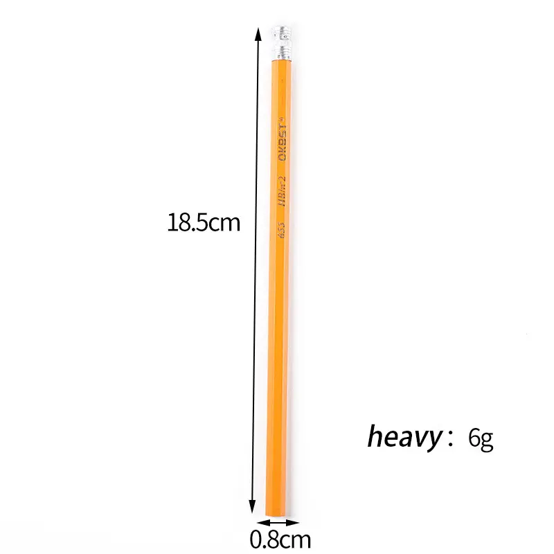 Lápiz de varilla amarilla de madera para niños, caligrafía de estudiantes, lápiz Hb, papelería, útiles escolares, lápiz