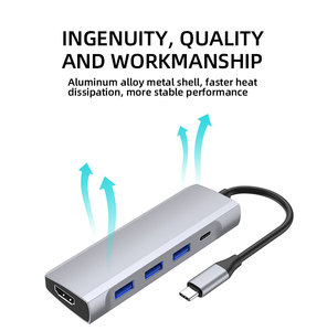 5in1 USB 3.0 Hub Ultra ince veri USB Splitter hdmi hub ile 3USB3.0 + PD + 4K HDMI kitap Laptop için yüzey PS4 sürücü Flash sürücü - Product Image 6
