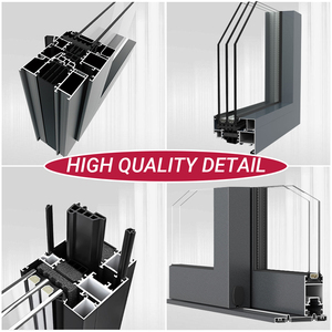 Konut villa kasırga geçirmez darbe çift sırlı cam kapı ve pencere alüminyum yatay 2/3/4 parça sürgülü pencereler - Product Image 4