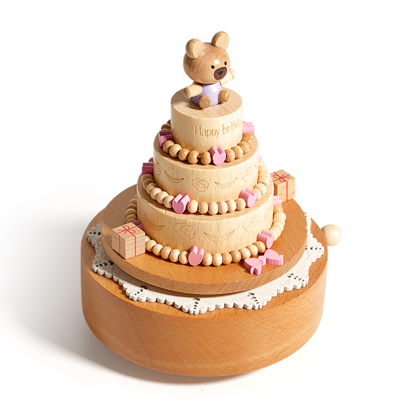 Boîte à musique pour gâteau d'anniversaire ours en peluche