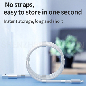 สายชาร์จแม่เหล็ก USB Type C ยาว1เมตรขดลวดในตัว5A กล้องติดรถยนต์ระบบ Android ใช้คอมพิวเตอร์กล่องถักเปีย - Product Image 4
