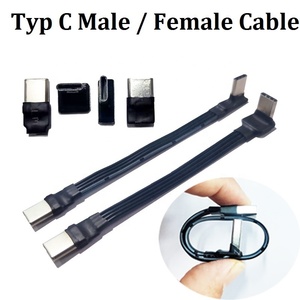 สาย2.0 USB แบบโค้งด้านขวาสำหรับผู้ชายขนาดเล็ก5P Micro USB Type C สายต่อขยาย USB แบบแบนสำหรับกล้องคอมพิวเตอร์ - Product Image 6