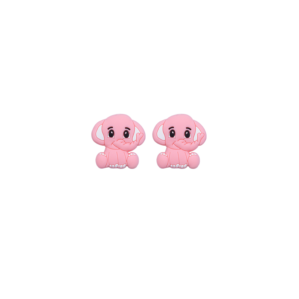 Perle focale éléphant Rose Bonbon SA82