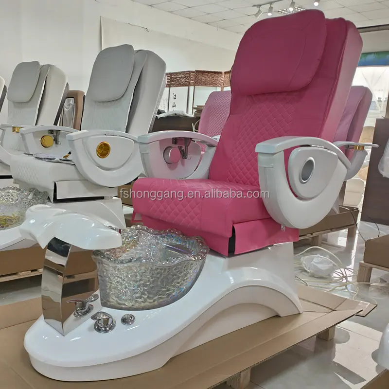 Honggang – chaise de massage des pieds en métal galvanisé rose, chaise de pédicure avec massage pour salon de beauté, nouveauté Offre Spéciale