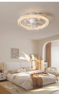 พัดลมเพดาน LED 87W แบบสั่น360สำหรับห้องนั่งเล่น indor พร้อมรีโมทคอนโทรลพัดลมแฟนซีที่มองไม่เห็น - Product Image 2