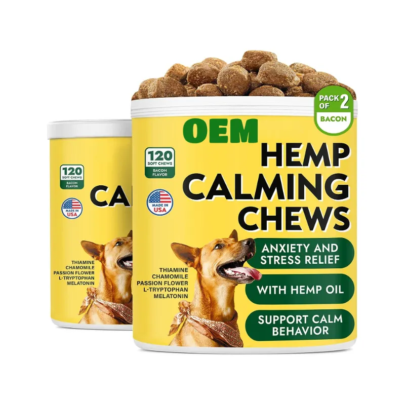 BOBBI PURE OEM Calming Treats for Dogs Anxiety Relief Pet Soft Chews Treats dogs nutrition and vitamin snack in stock