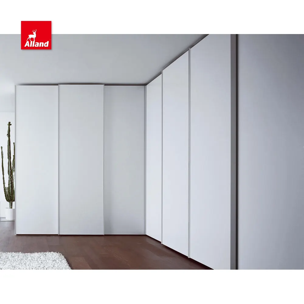 Allandarmário em forma de l branco pintado canto deslizante guarda-roupa simples design moderno armário escandinavo quarto armário